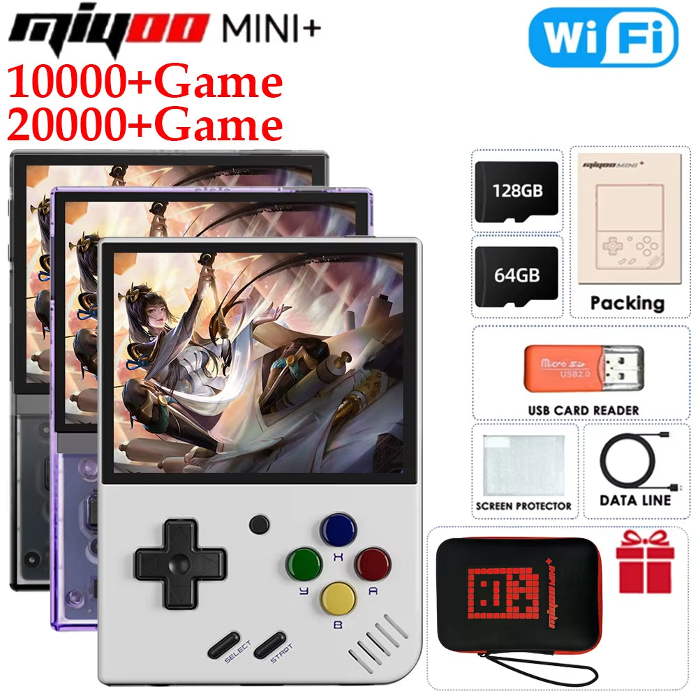 Miyoo Mini plus Classic Video Game Console V3 Retro Handheld Game Console IPS HD Screen Linux System Game Toys for Kids Adults