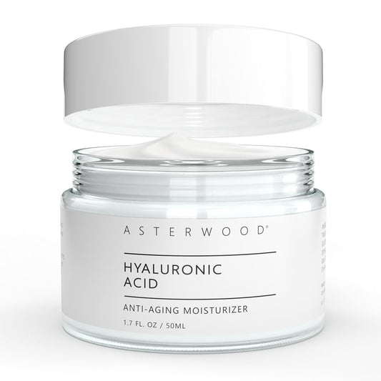 Asterwood Hyaluronic Acid Moisturizer - Anti-Aging, Wrinkle Reducing, Moisturizing, Hydrating - Fragrance-Free, Non-Comedogenic - 1.7 Fl Oz